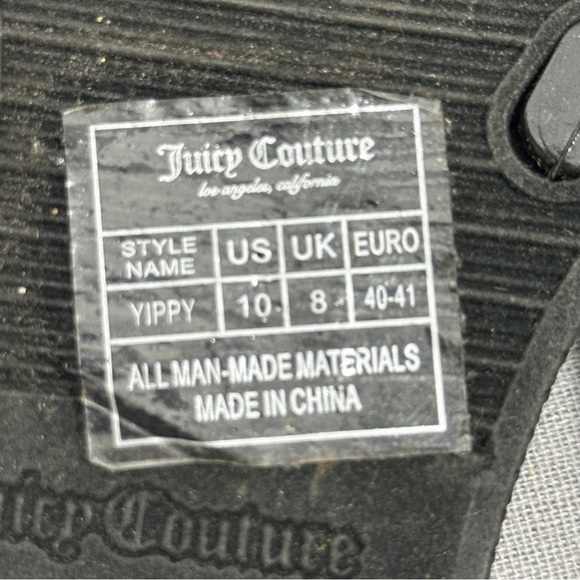 Juicy Couture size 10 black rhinestone slides, sandals, sparkle, party, summer - Picture 7 of 11